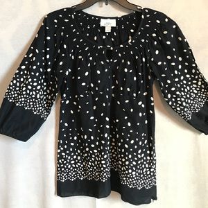 Ann Taylor Loft //4// Black Blouse with polka dots